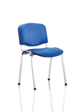 ISO Stacking Chair Blue Vinyl Chrome Frame BR000072 DD
